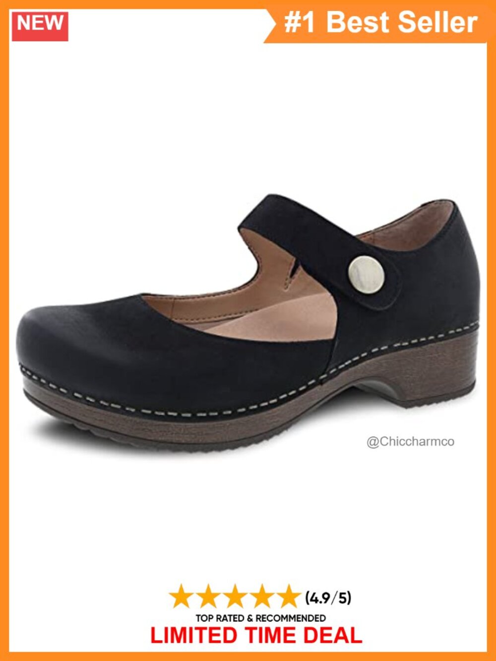 Dansko Beatrice Mary Jane Clog Premium Leather Memory Foam Comfort Women's
